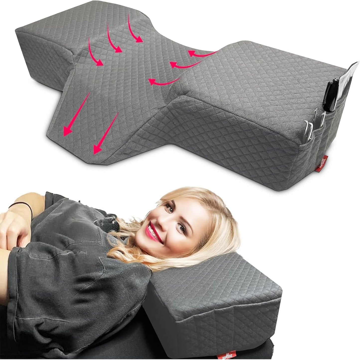 Memory Foam Pillow With Neck Support Wedge For Lash Artists And Esthetician