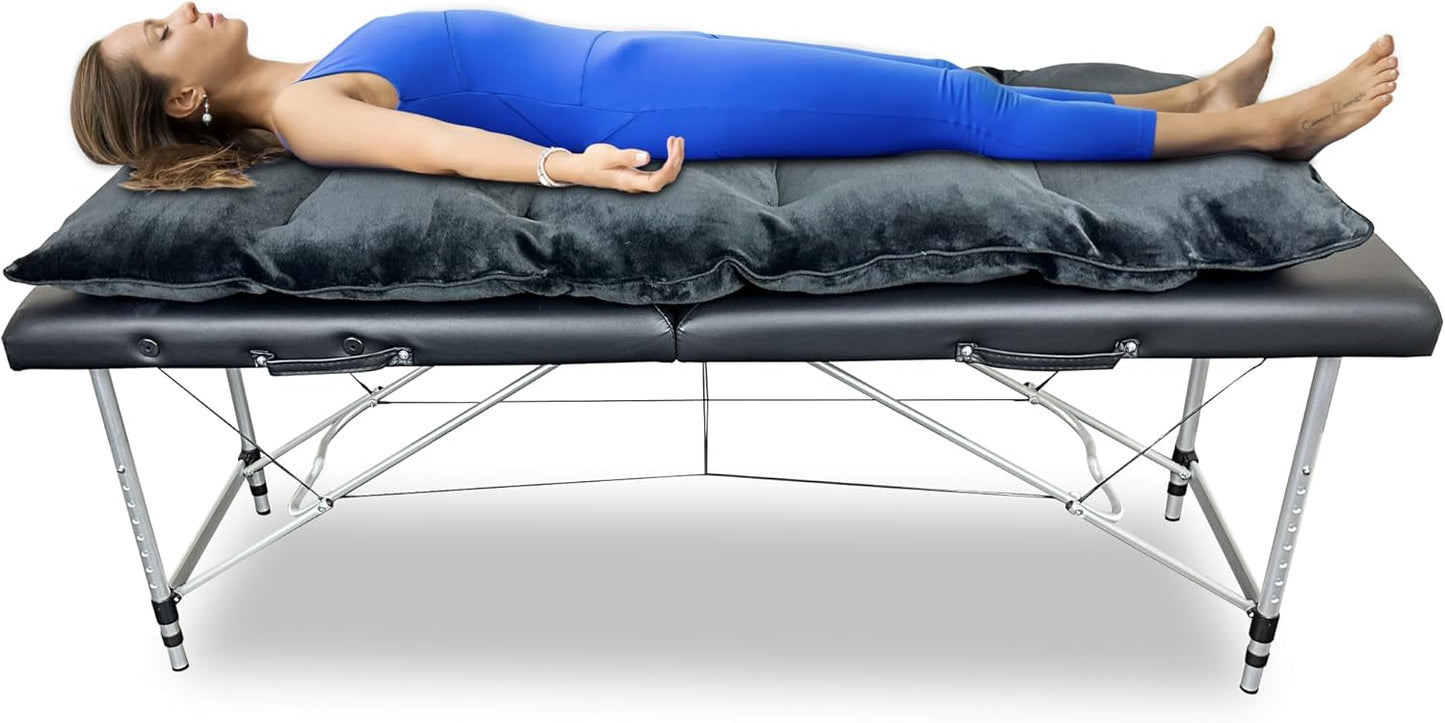 5 Pillow Lash Bed Foam Topper, Soft Comfy Massage Bed Topper, Massage Table Pad Made of Velvet Cover, Angel Hair Fiber Filling, 5 Inches Thick, Black, 72 inches, 182 cm