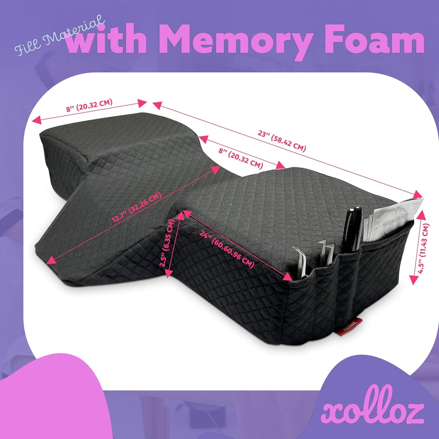 Memory Foam Pillow With Neck Support Wedge For Lash Artists And Esthetician