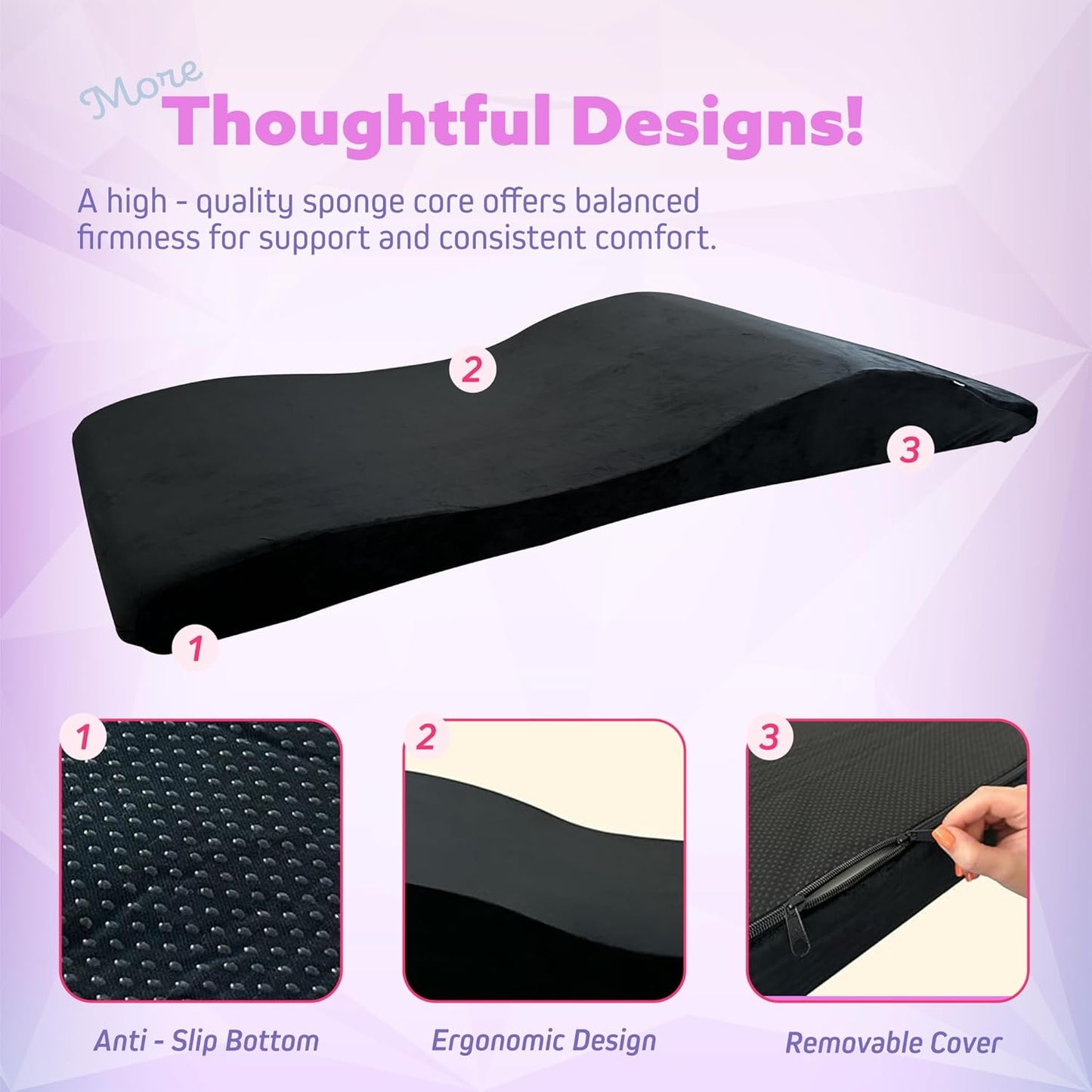 High-Density Foam Massage Table Cushion with Soft Plush Cover, Ergonomic Design, Memory Foam Spa Bed Pillow for Salon, 23" (58 cm)