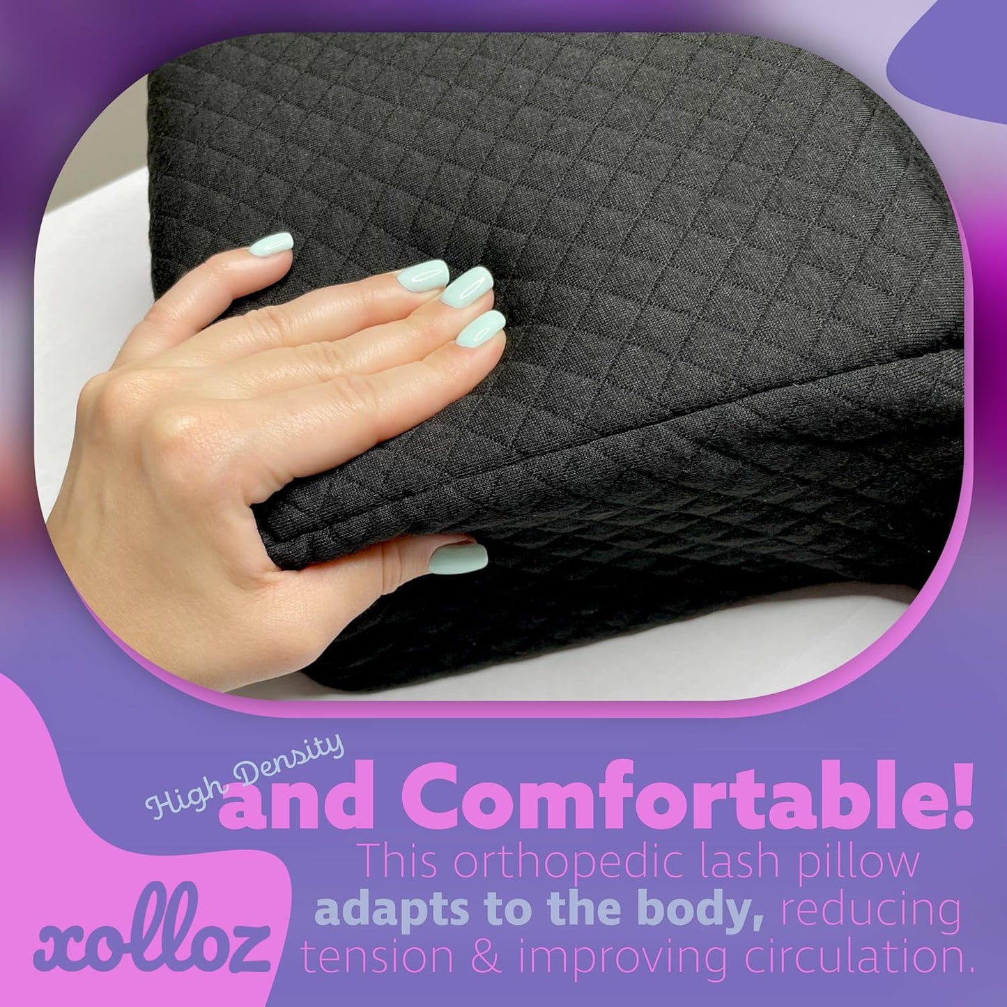 Memory Foam Pillow With Neck Support Wedge For Lash Artists And Esthetician
