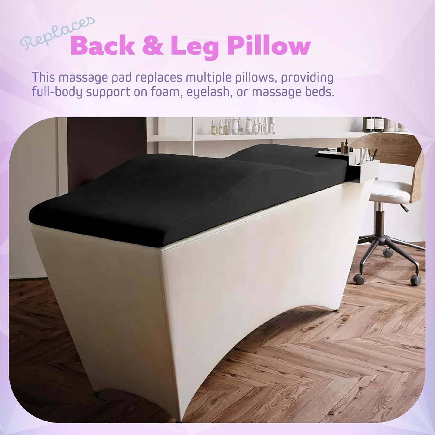 High-Density Foam Massage Table Cushion with Soft Plush Cover, Ergonomic Design, Memory Foam Spa Bed Pillow for Salon, 23" (58 cm)