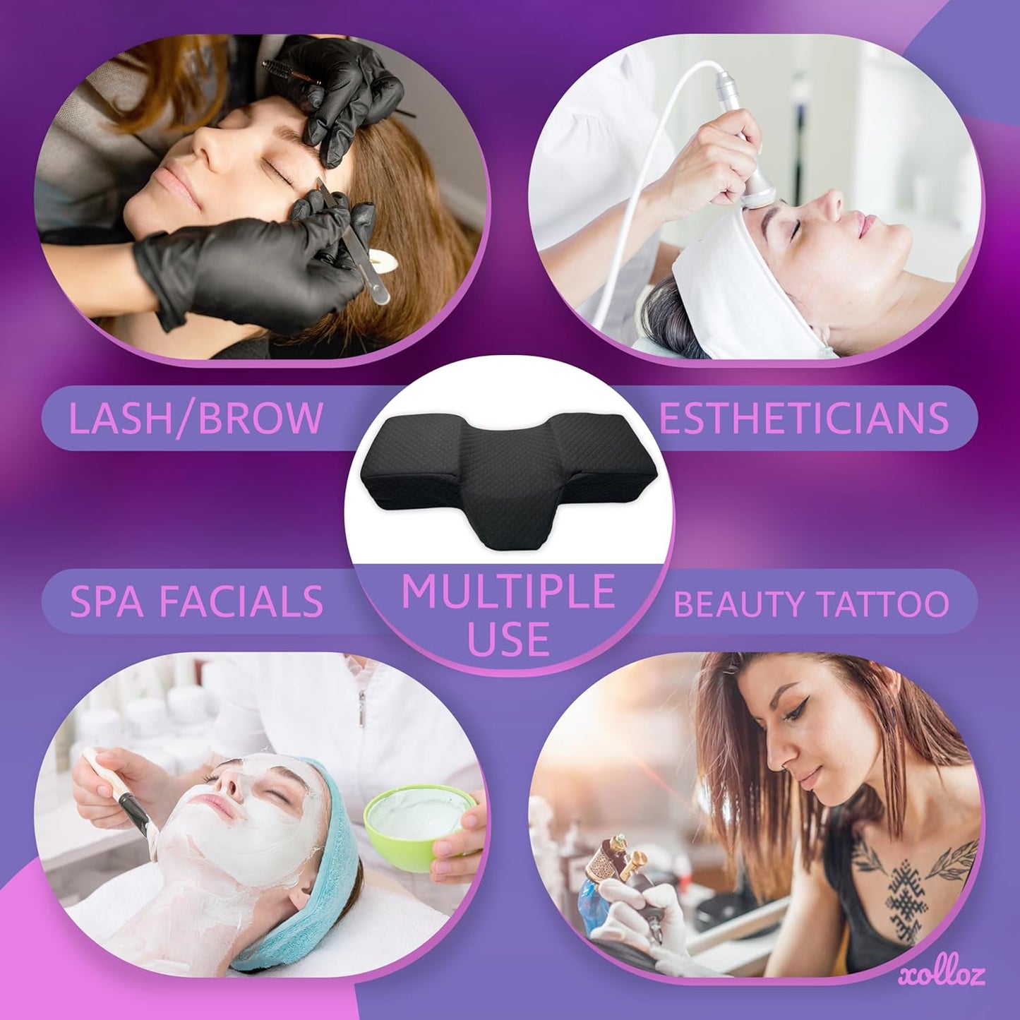 Memory Foam Pillow With Neck Support Wedge For Lash Artists And Esthetician