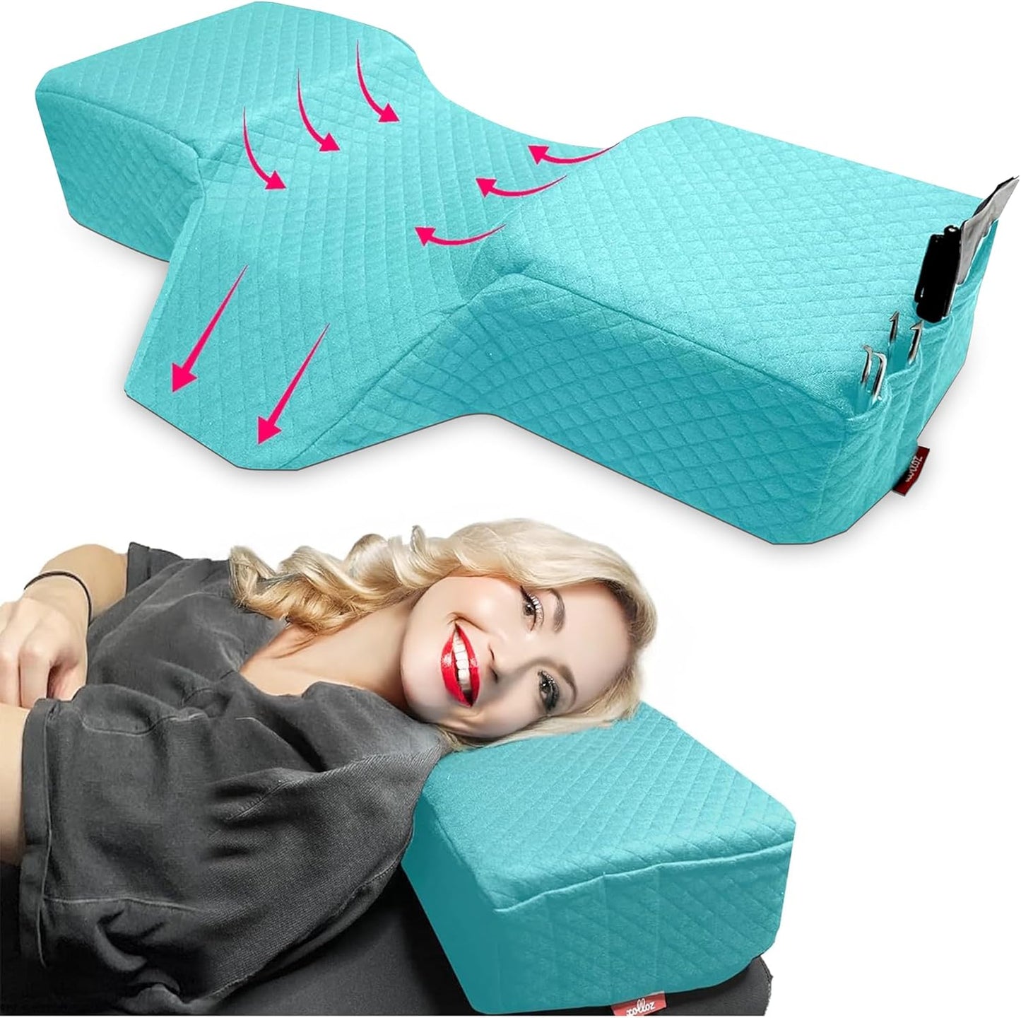 Memory Foam Pillow With Neck Support Wedge For Lash Artists And Esthetician
