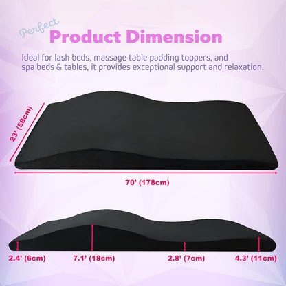 High-Density Foam Massage Table Cushion with Soft Plush Cover, Ergonomic Design, Memory Foam Spa Bed Pillow for Salon, 23" (58 cm)