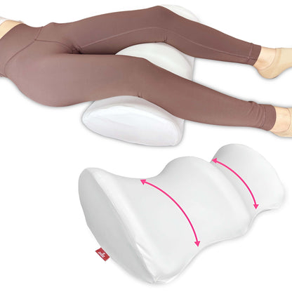 XOLLOZ Premium Memory Foam Knee Pillow for Back Sleepers – Leg Support Wedge, Bolster Pillow for Under Leg & Back Pain Relief – Ideal for Home & Salon (white)