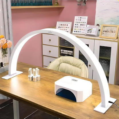 Half Moon Nail Desk Lamp for Professionals, 3360 Lumen LED for Nail, Perfect LED Manicure Desk Lamp, Tattoo Light, Lash Tech, White.
