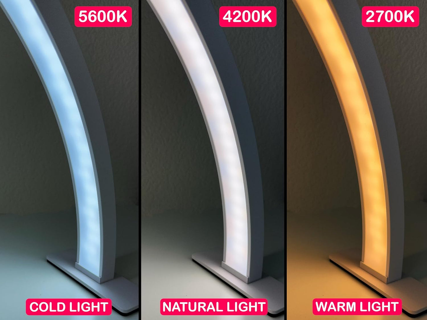 Half-Moon Nail Desk Lamp for Professionals - 3360 Lumen