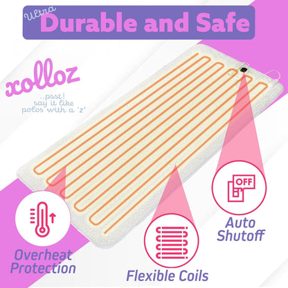 Massage Table Warmer Heating Pad – Heated Massage Table Pad with Adjustable Temperature (104°F-131°F), Auto Shut-Off Timer, Dense Coil Heating, Sherpa Fabric, 71"x31" (180x78 cm) Massage Heating Pad