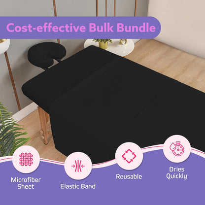 Massage Sheets 4 Set Bundle - 120GSM Double Brushed Premium Microfiber