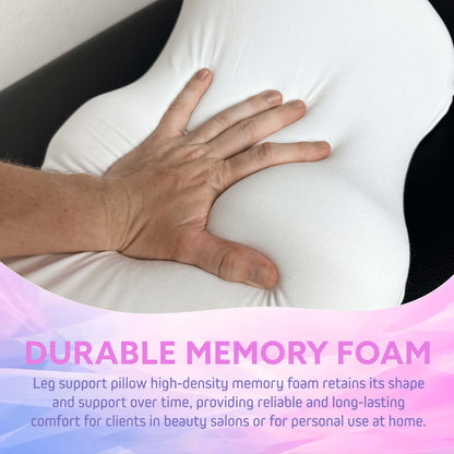 XOLLOZ Premium Memory Foam Knee Pillow for Back Sleepers – Leg Support Wedge, Bolster Pillow for Under Leg & Back Pain Relief – Ideal for Home & Salon (white)