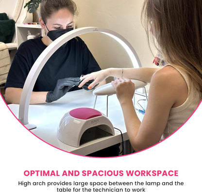 Half-Moon Nail Desk Lamp for Professionals - 3360 Lumen