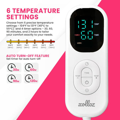 Massage Table Warmer Heating Pad – Heated Massage Table Pad with Adjustable Temperature (104°F-131°F), Auto Shut-Off Timer, Dense Coil Heating, Sherpa Fabric, 71"x31" (180x78 cm) Massage Heating Pad