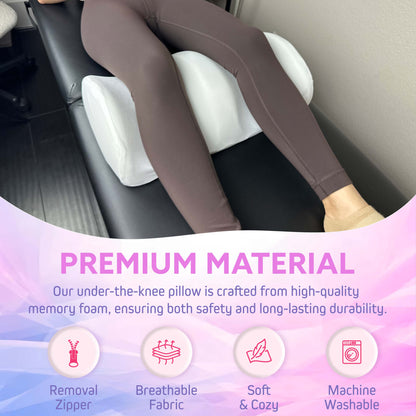 XOLLOZ Premium Memory Foam Knee Pillow for Back Sleepers – Leg Support Wedge, Bolster Pillow for Under Leg & Back Pain Relief – Ideal for Home & Salon (white)