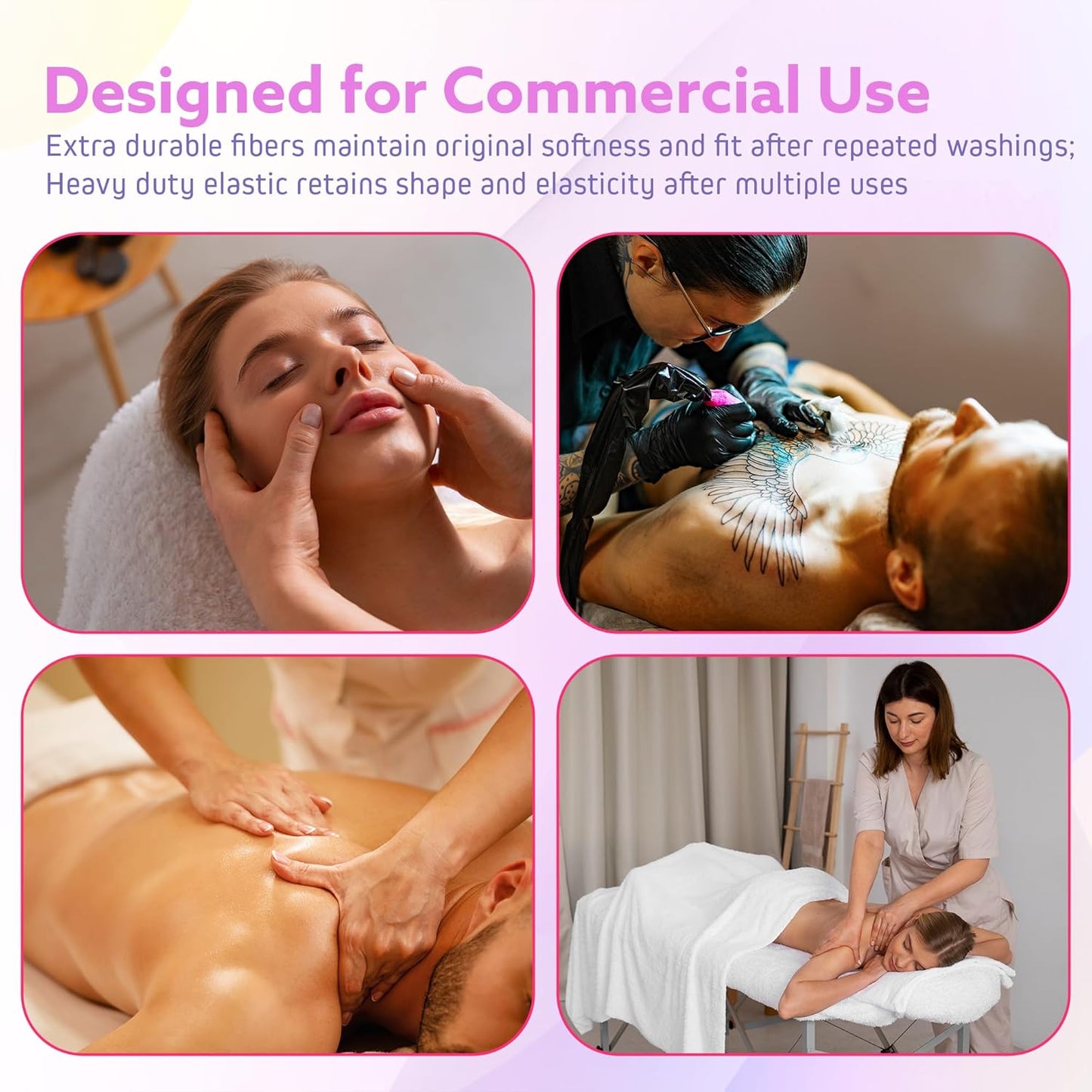Massage Sheets 4 Set Bundle - 120GSM Double Brushed Premium Microfiber