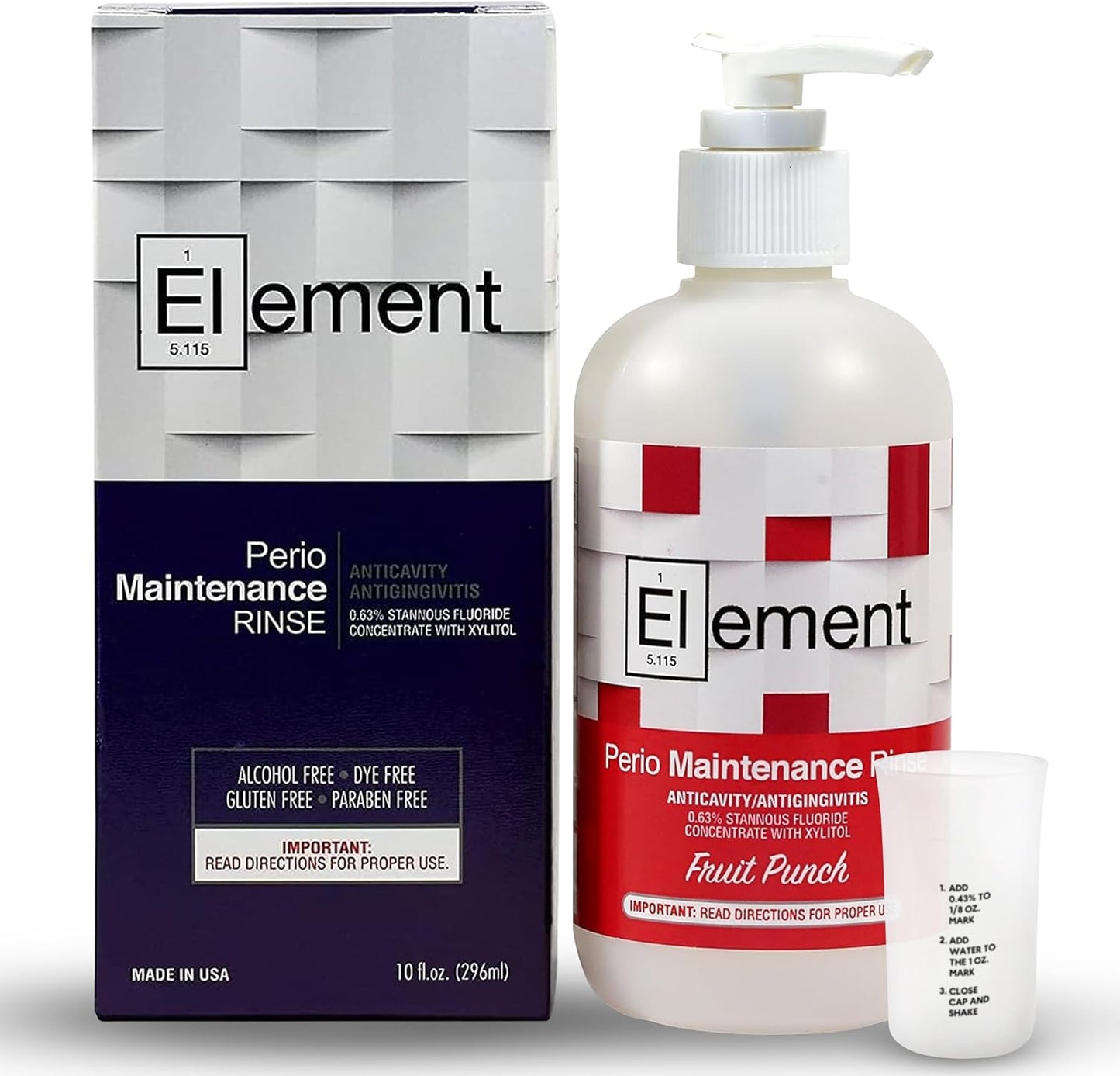 Stannous Fluoride Mouthwash - 10 Fl. Oz. 0.63% Antimicrobial Perio Rinse - Alcohol Free, Dye Free, Paraben Free - Refreshing