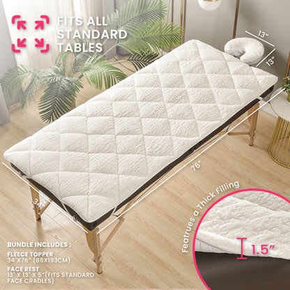 Double-Sided Fleece Massage Table Cover