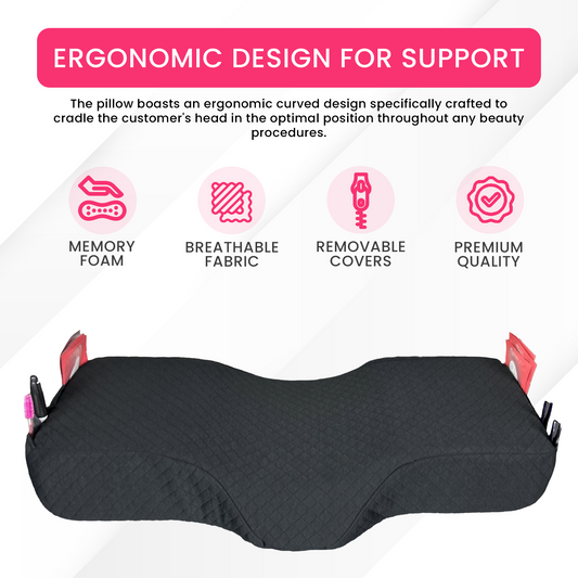 Curved Lash Bed Pillow with Neck and Back Support