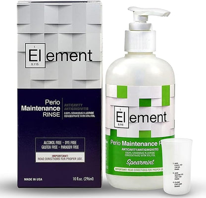 Stannous Fluoride Mouthwash - 10 Fl. Oz. 0.63% Antimicrobial Perio Rinse - Alcohol Free, Dye Free, Paraben Free - Refreshing