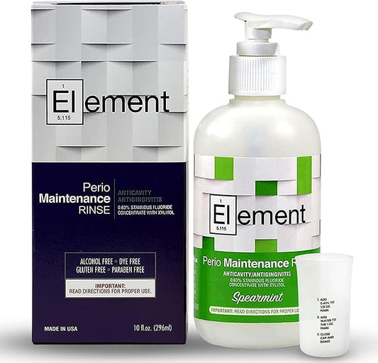 Stannous Fluoride Mouthwash - 10 Fl. Oz. 0.63% Antimicrobial Perio Rinse - Alcohol Free, Dye Free, Paraben Free - Refreshing